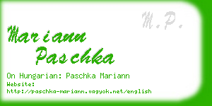 mariann paschka business card